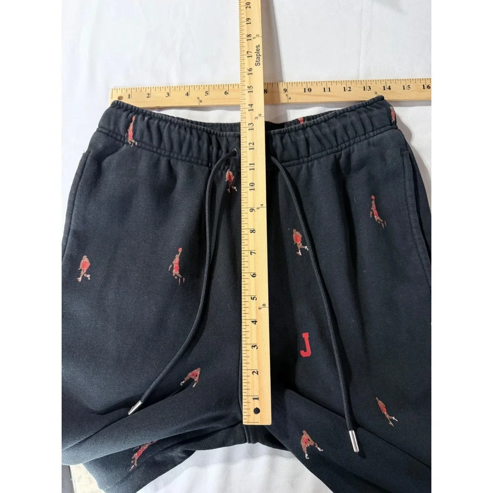 Jordan Mens All Over Print Jumpman Sweatpants Black Size S Retro Streetwear Gym